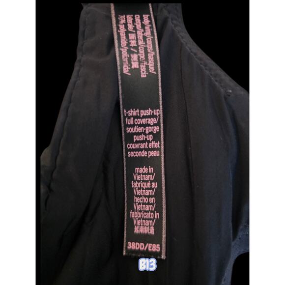 Victoria's Secret T-shirt Push-up Full Coverage Logo Strap Bra Black 38DD * B13 - Picture 4 of 4